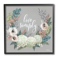thumbnail image 1 of Stupell Industries Live Simply Sentiment Blooming Flower Wreath,12 x 12,Designed by Michele Norman, 1 of 7