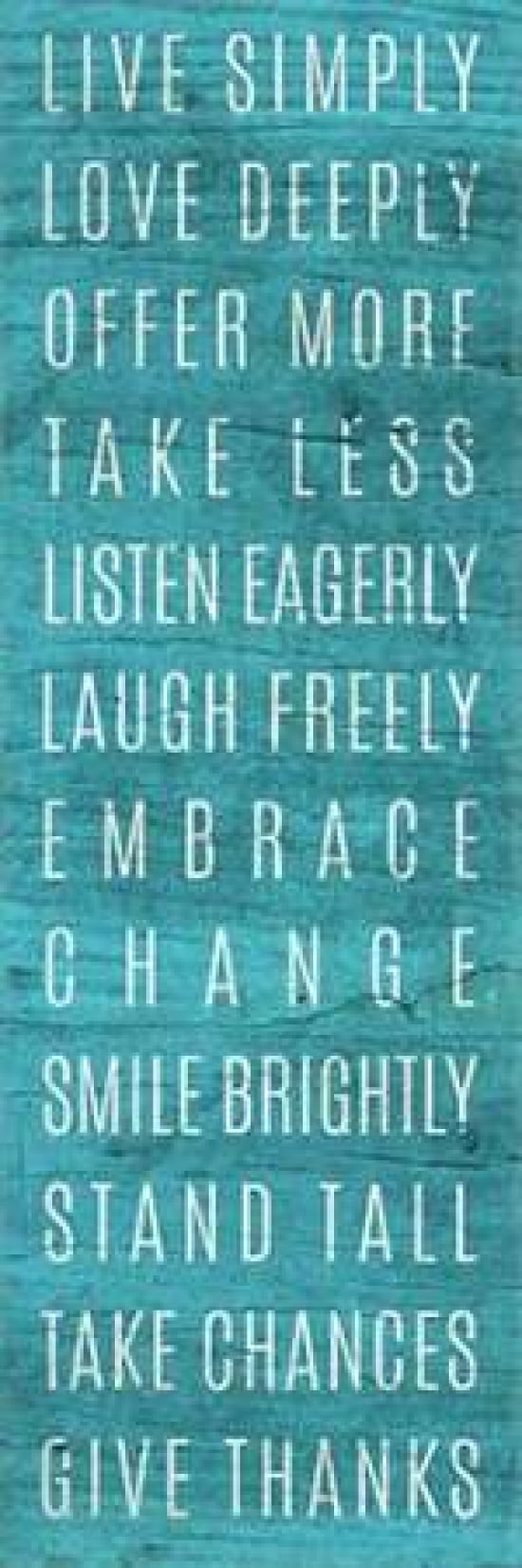 Live Simply Teal Canvas Art - SD Graphics Studio (12X36)