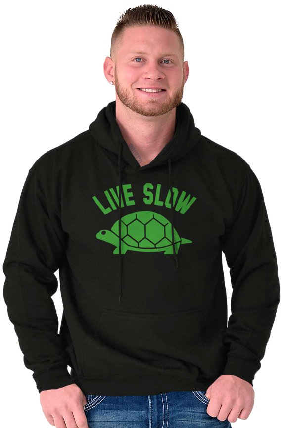 Live Slow Turtle Tortoise Animals Hoodie Sweatshirt Women Men Brisco Brands L