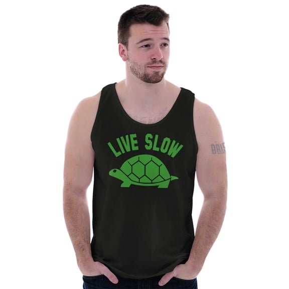 Live Slow Turtle Tortoise Animals Tank Top T Shirts Men Women Brisco Brands S