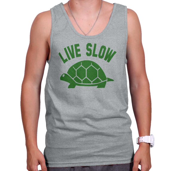 Live Slow Turtle Tortoise Animals Tank Top T Shirts Men Women Brisco Brands X