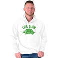 thumbnail image 1 of Live Slow Turtle Tortoise Animals Unisex Plus Fleece Graphic Hoodie Brisco Brands 4X, 1 of 5