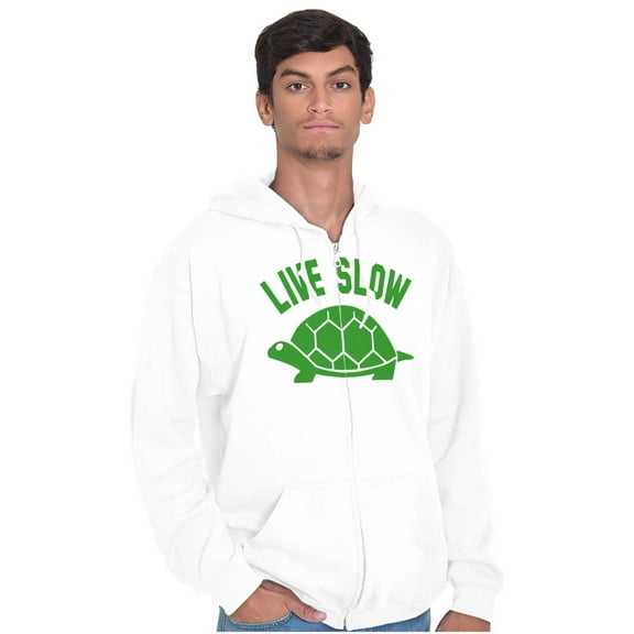 Live Slow Turtle Tortoise Animals Unisex Fleece Graphic Zip Up Hoodie Brisco Brands 5X