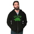 thumbnail image 1 of Live Slow Turtle Tortoise Animals Unisex Fleece Graphic Zip Up Hoodie Brisco Brands 5X, 1 of 5