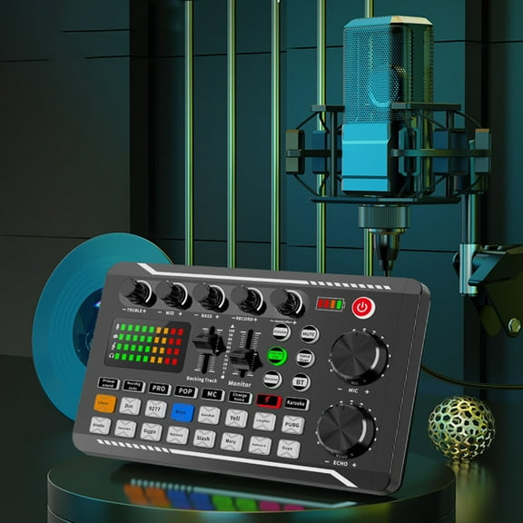 Live Sound Card Audio Mixer,Professional Live Streaming Sound Card  Audio Mixer for Podcasting, Gaming & Broadcasting  Portable with 12-Step Voice Tuning,for Streamers & Content Creators