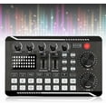 thumbnail image 1 of Live Sound Card with DJ Mixer Effects & Voice Changer, F998 Live Sound Card Audio Mixer Sound Card for Live Streaming, Sound Board LED Light Sound Card with 16 Special Effects Ambient Sounds (A), 1 of 9