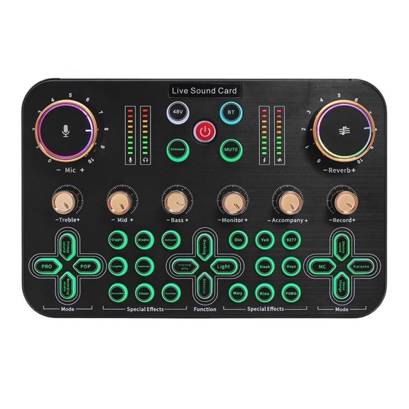 Live Sound Card DJ Mixer Interface Live Sound Effects DJ Controller For e PC Live Streaming Media Recording ,Lightweight