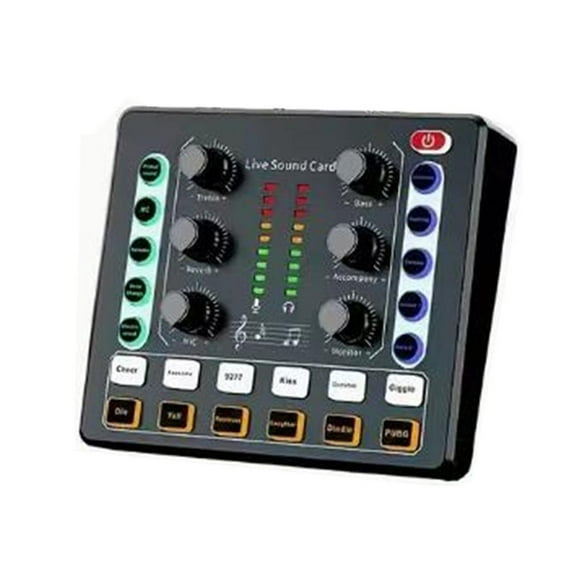 Live Sound Card with Dj Mixer Effects & Voice Changer, Audio Mixer, Professional Sound Mixer Board, Live Sound Card Audio Mixer, 2025 Audio Interface for live Streaming/Podcasting/Gaming