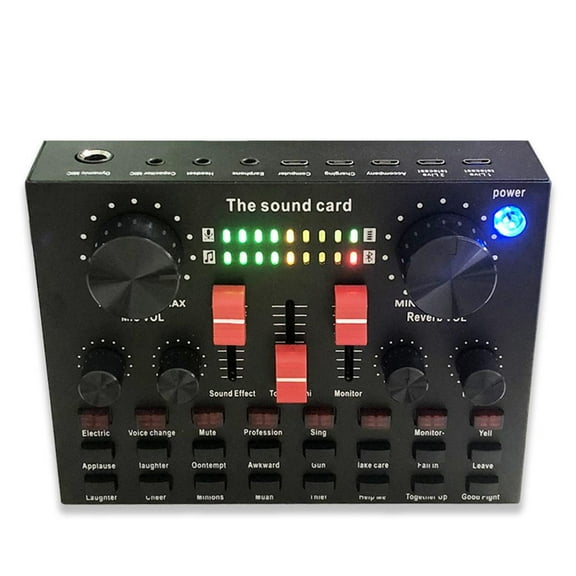 Live Sound Card with Dj Mixer Effects & Voice Changer, Audio Mixer, Professional Sound Mixer Board, Live Sound Card Audio Mixer, 2025 Audio Interface for live Streaming/Podcasting/Gaming U0I4