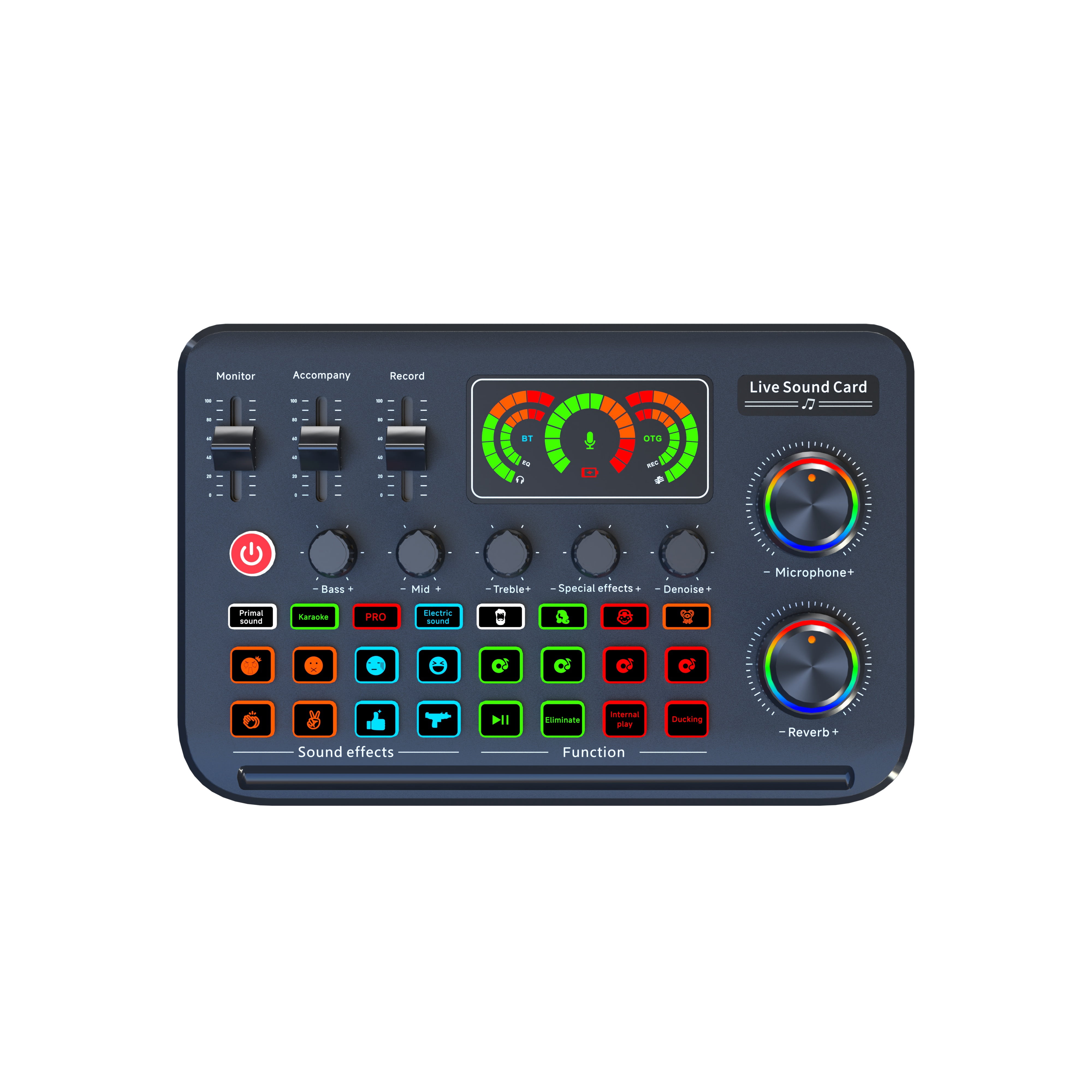 Live Sound Card Live Streaming Studio Recording Mixer DJ Controller Bluetooth-Compatible