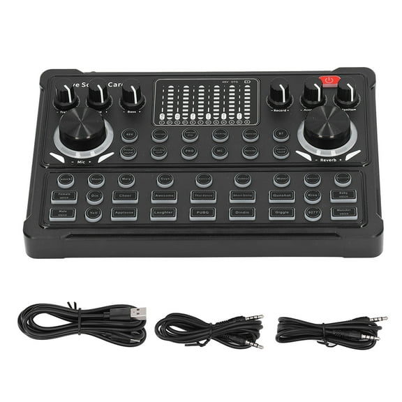 Live Sound Card Multifunctional DSP Noise Reduction LED Breathing Light Display Live Streaming Voice Changer Sound Board