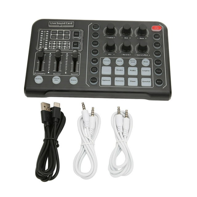 Live Sound Card Noise Reduction Plug and Play Voice Changer Sound Mixer