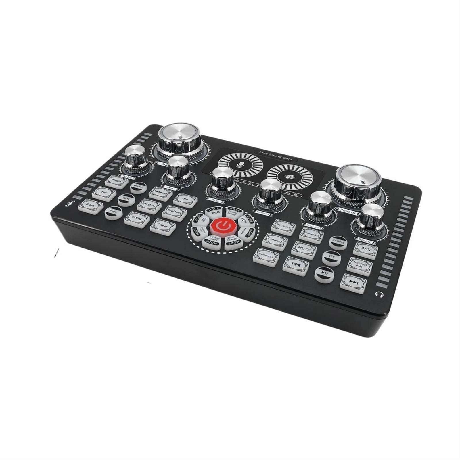Live Sound Card Podcast DJ Equipment Bluetooth-compatible 48V Phantom Au-dio Mixer Sound Mixer Voice Changer For Live Streaming ,Precision Control