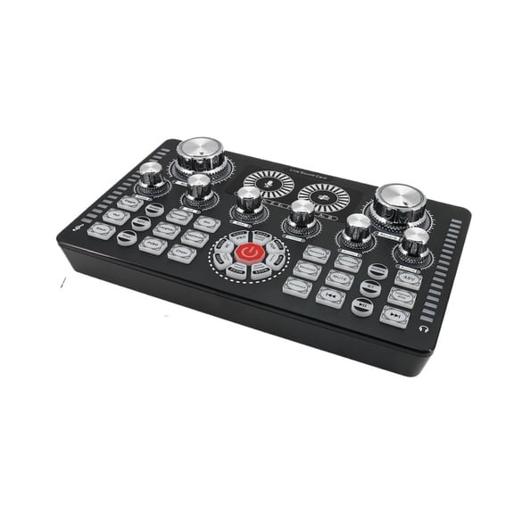Live Sound Card Podcast DJ Equipment Bluetooth-compatible 48V Phantom Au-dio Mixer Sound Mixer Voice Changer For Live Streaming ,Precision Control
