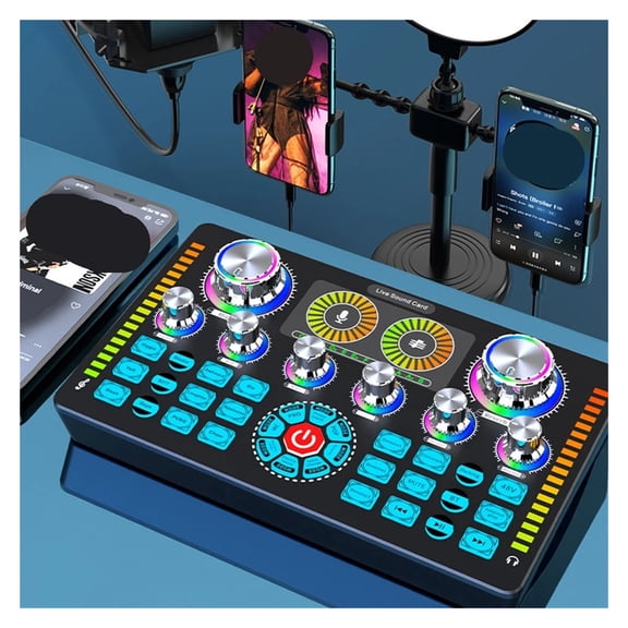 Live Sound Card Studio Record Soundcard Bluetooth Microphone Mixer Changer Streaming Sound Mixer