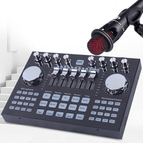 Live Sound Card with Voice Changer, Metal DSP Audio Mixer Board for Streaming, 12 Effects 5 Voice Modes, Dual Phone Live, 1800mAh for PC Phone Gaming Recording