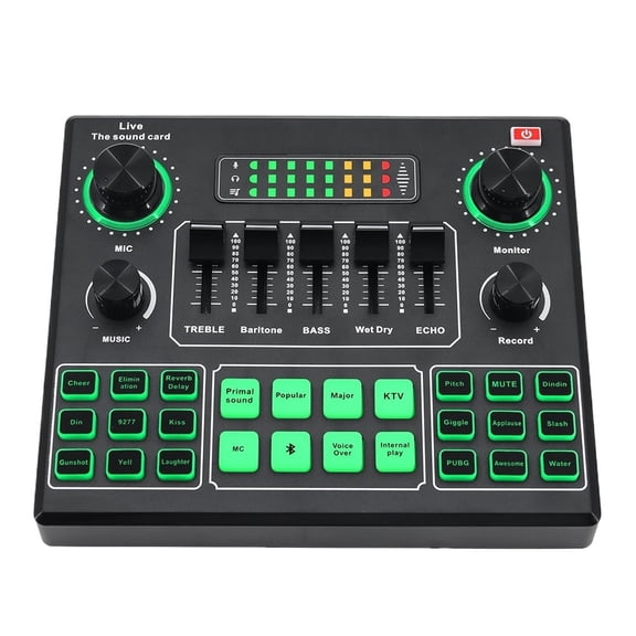 Live Sound Card and Interface with DJ Mixer Effects and Voice Changer DJ Equipment Voice Mixer