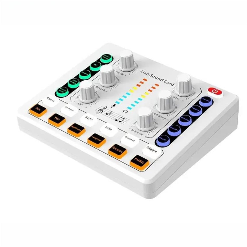 Live Sound Card and Interface with DJ Mixer Effects and Voice Changer Stereo Mixer