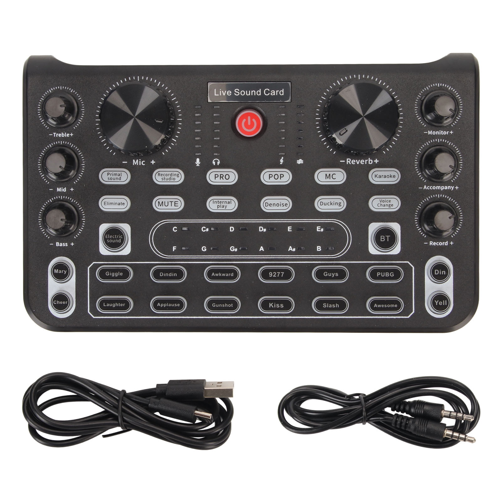 Live Sound Card with Multi Sound Effects Bluetooth Noise Reduction