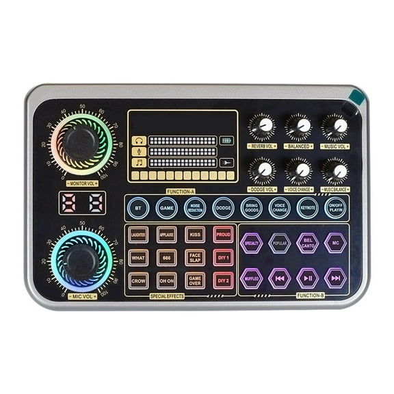 Live Stream Sound Card Kit PC Recording Interface Mixer with Microphone for Broadcast ,Easy to Use