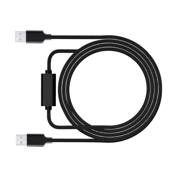 Live Streaming USB Cable USB-A to USB-A Braided Transfer Cable with Inline Module for Desktop Setup