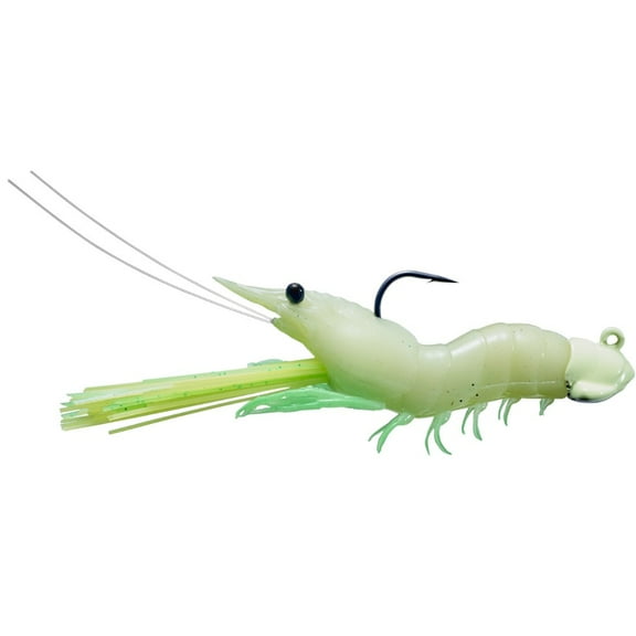 Live Target SSJ85SK913 Fleeing Shrimp Soft Plastic Jig 3 1/2 in - Glow