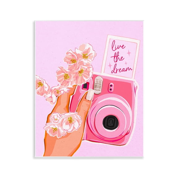 Stupell Industries Live The Dream Camera Wall Plaque Art, design by Ziwei Li, 14 x 11