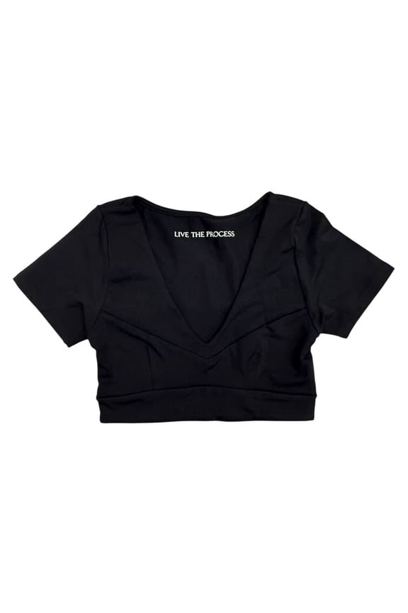 Live The Process Women's Black Crystal Top, US XS
