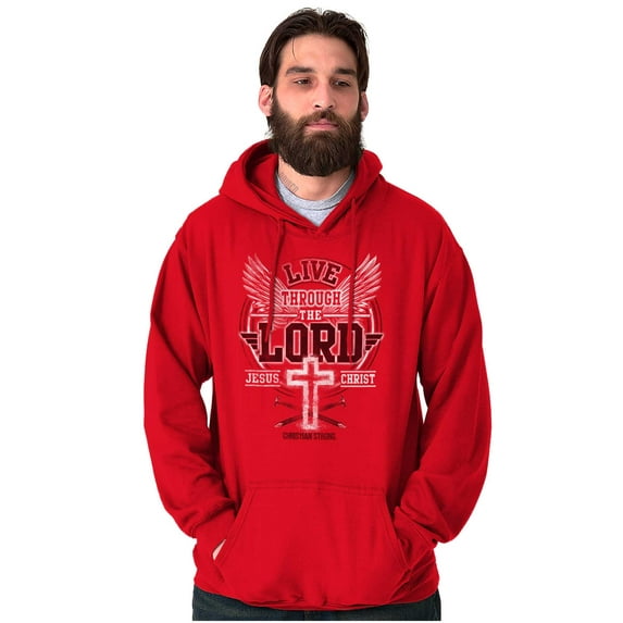 Live Through the Lord Jesus Christ Unisex Plus Fleece Graphic Hoodie Brisco Brands 3X
