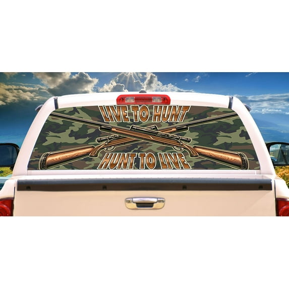 Live To Hunt Rear Window Graphic | HD Truck & Car Back Window Graphic SignMission