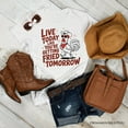 thumbnail image 1 of Live Today Like You're Getting Fried Tomorrow T-Shirt, White Funny Chicken Tee with Country Farmhouse Humor, 1 of 6