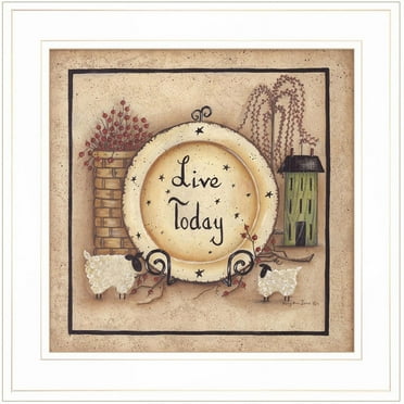 Live Today by Mary Ann June Framed Print Wall Art Wood Multi-Color