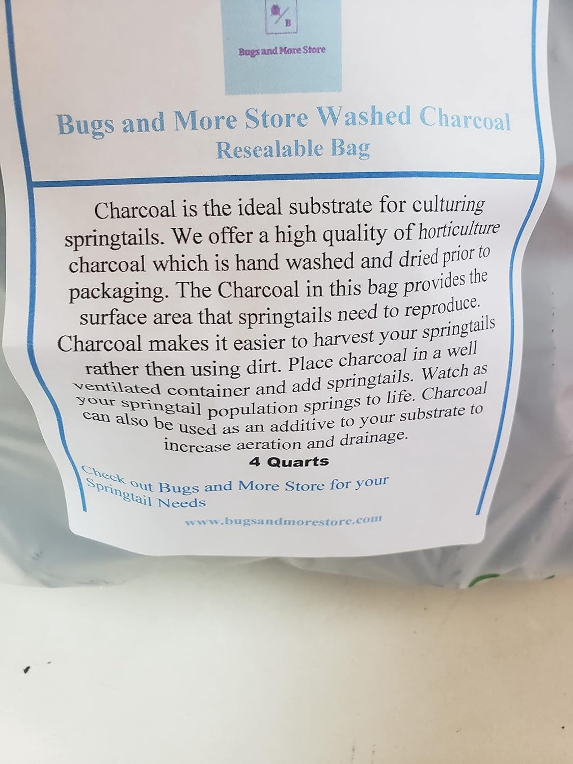 Live Tropical Springtails with 16 oz Washed Charcoal, Starter Kit for ...