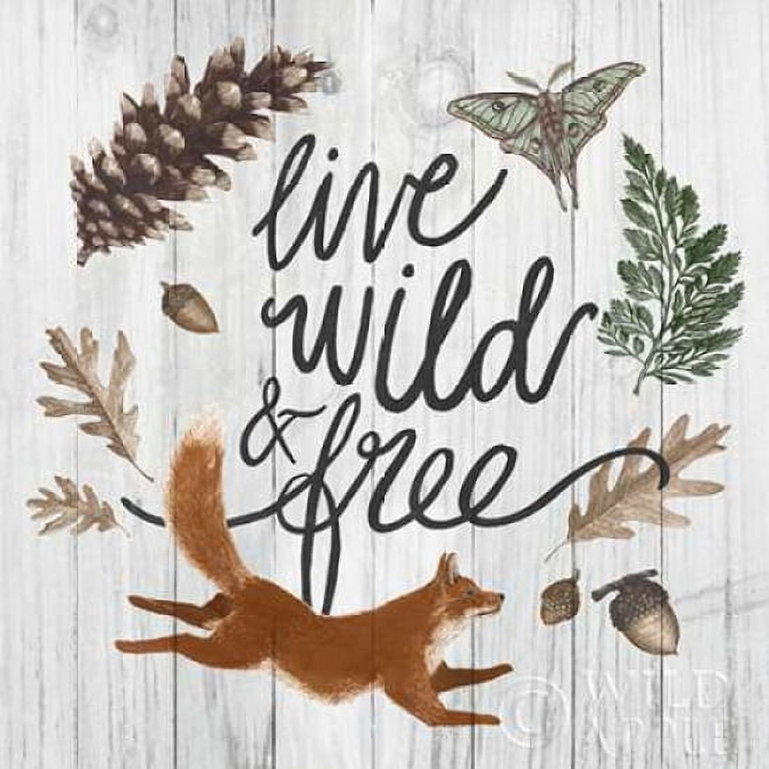 Live Wild and Free Canvas Art - Sara Zieve Miller (24 x 24)