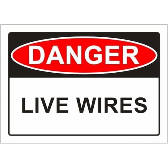 Live Wires Danger Sign Metal Tin Sign 8 x 12 inch for Industrial & Commercial Series For Home Wall Art Decor Metal Tin Sign