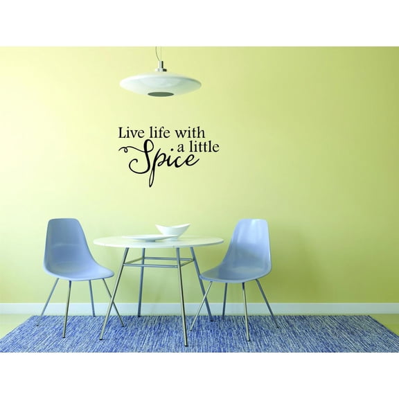 Live With A Little Spice Coffee Espresso Mocha Cappuccino Americano Brew Decaf Java Joe Instant Café au Lait Holiday Gift Decorating Ideas Girl Boy Bedroom Wall Decal Sticker - Size: 12 Inch x 22 Inch