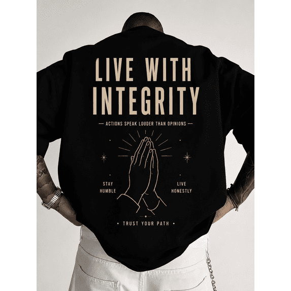 Live With Integrity Graphic Sweatshirt for Men Women Inspirational Back Print Oversized Pullover Crewneck