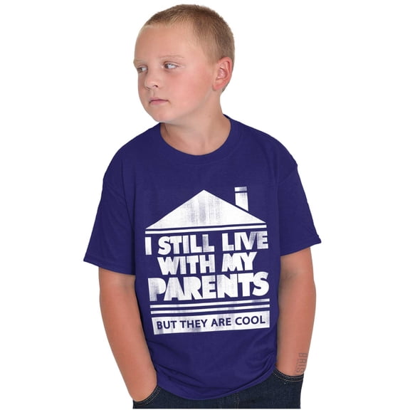 Live With Parents Slacker Funny Crewneck T Shirts Boy Girl Teen Brisco Brands L