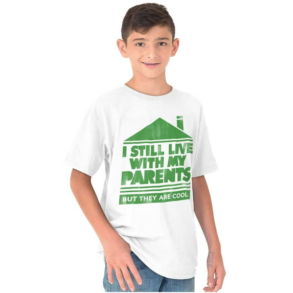 Live With Parents Slacker Funny Crewneck T Shirts Boy Girl Teen Brisco Brands S