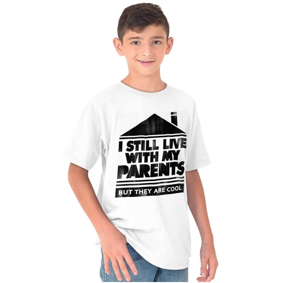 Live With Parents Slacker Funny Crewneck T Shirts Boy Girl Teen Brisco Brands X