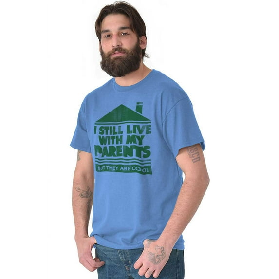 Live With Parents Slacker Funny Men's Graphic T Shirt Tees Brisco Brands X