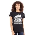 thumbnail image 1 of Live With Parents Slacker Funny Womens Slim Fit Graphic Tee Brisco Brands S, 1 of 5