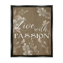 Live With Passion Rustic Botanicals Botanical & Floral Graphic Art Jet Black Framed Art Print Wall Art
