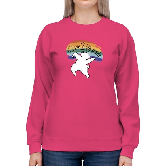 Live With Pride Polar Bear. Sweatshirt Women -Smartprints Designs, Female x-Large