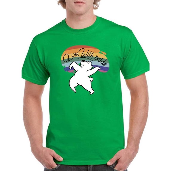 Live With Pride Polar Bear T-Shirt Men -Smartprints Designs, Male 3X-Large