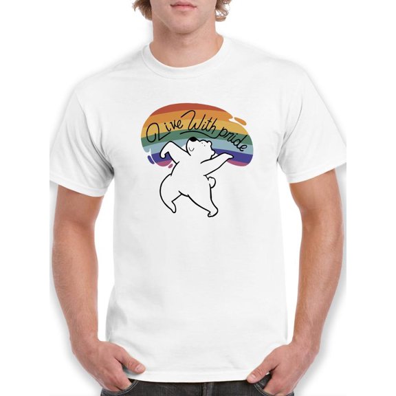 Live With Pride Polar Bear T-Shirt Men -Smartprints Designs, Male Small