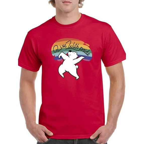 Live With Pride Polar Bear T-Shirt Men -Smartprints Designs, Male x-Large