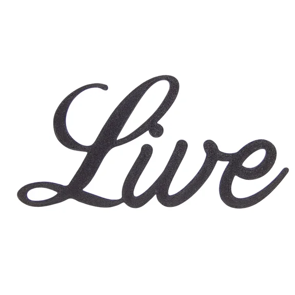 Live Word Art Sign Home Kitchen Decor Wall Hanging Cursive Script Typography