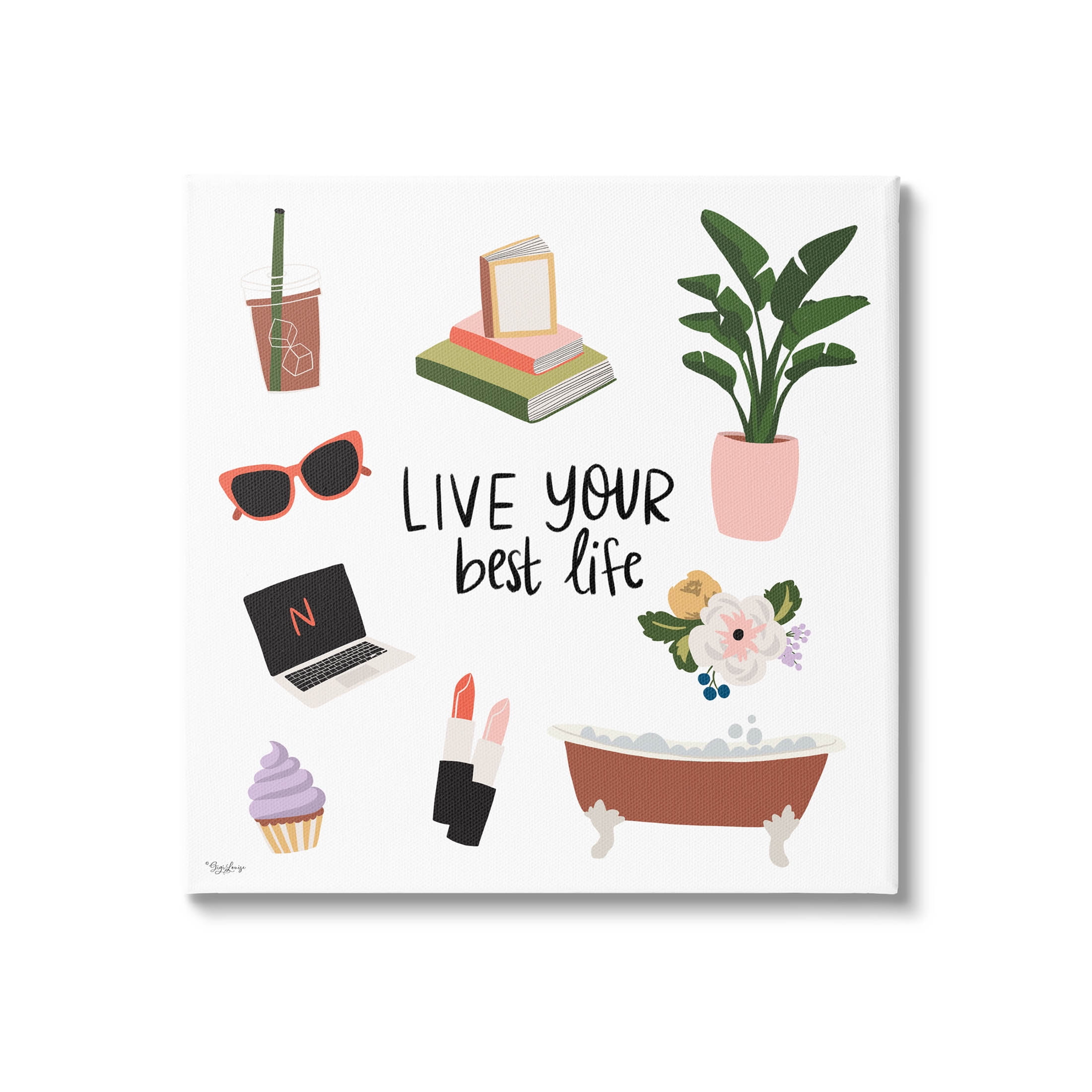 Live Your Best Life Inspirational Graphic Art Canvas