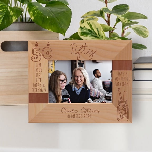Live Your Best Life Today & Everyday Personalized Wooden Frame-5" x 3 1/2" Brown Horizontal